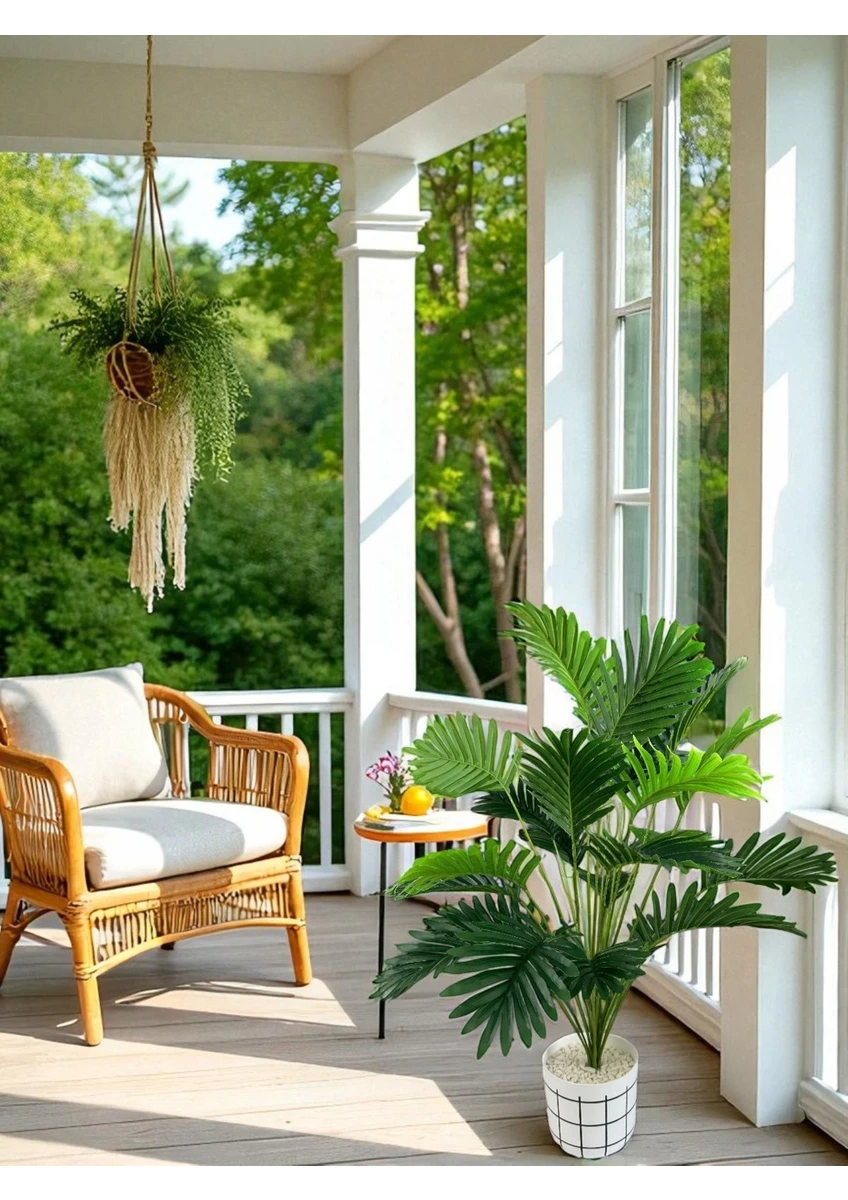 Yapay Ağaç Areka Palmiye 24 Yaprak 90CM Plastik Saksıda Yapay Salon Çiçeği Ev Dekorasyon Hediye Çiçek